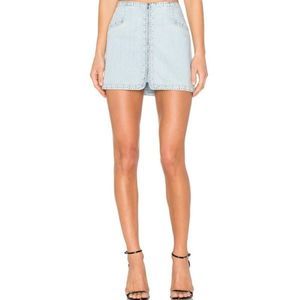 PAIGE Denim Rosie HW Hattie Embroidered Zip Skirt